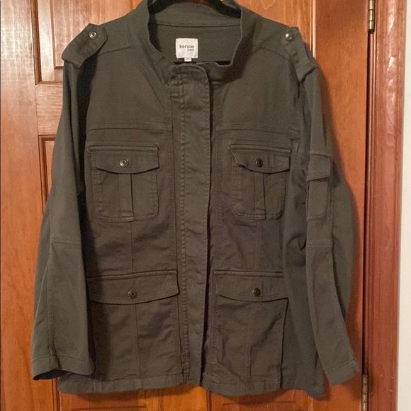 Kensie Women's Green Denim Style Jacket Size 3XL - Picture 1 of 11